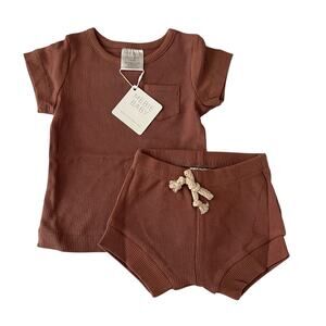 NEW Mebie Baby ribbed short sleeve set